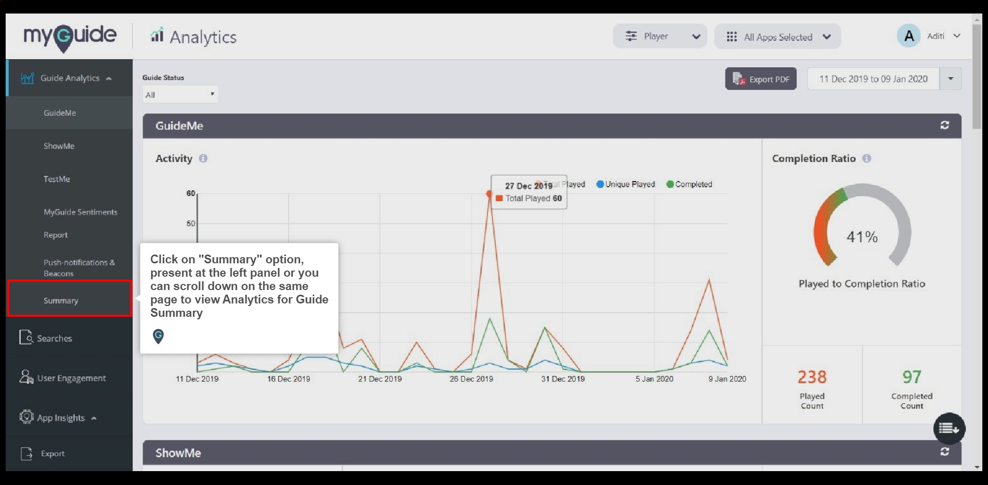 How to view Insights for Guide Summary | A Guide by MyGuide