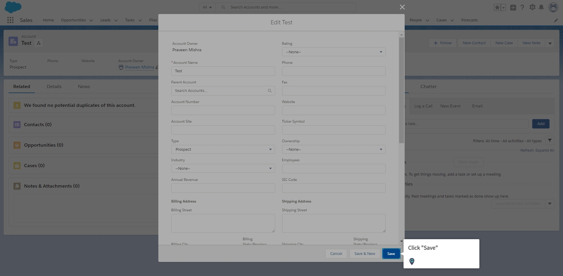 How to edit an Account in Salesforce Lightning A Guide by MyGuide
