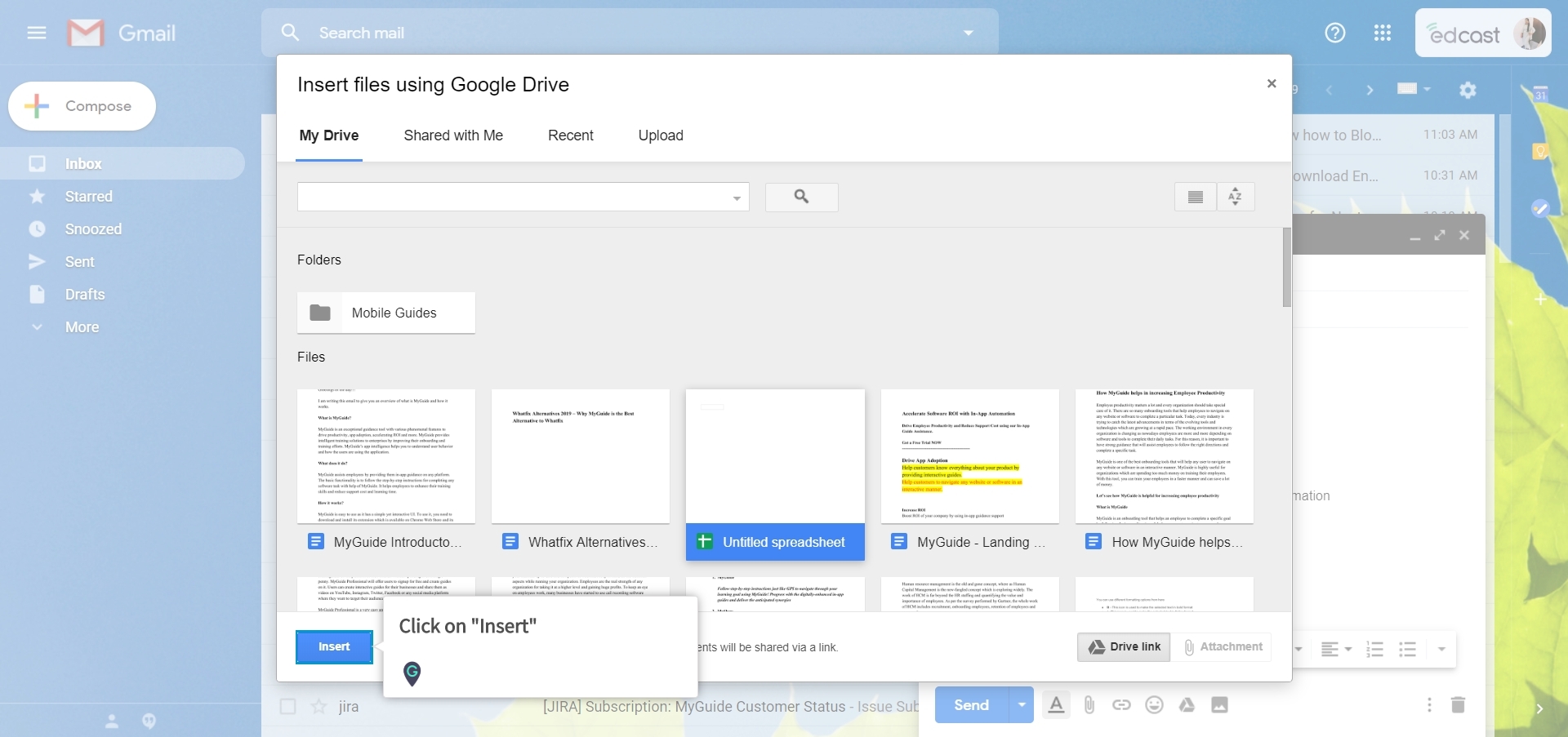 How to send Google Drive attachments in Gmail | A Guide by MyGuide