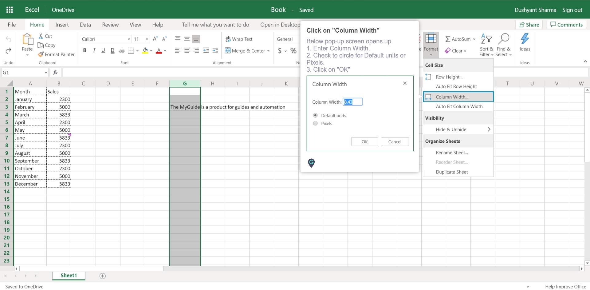 How To Adjust Column Width In Excel Table Without Affecting Other Cells ...