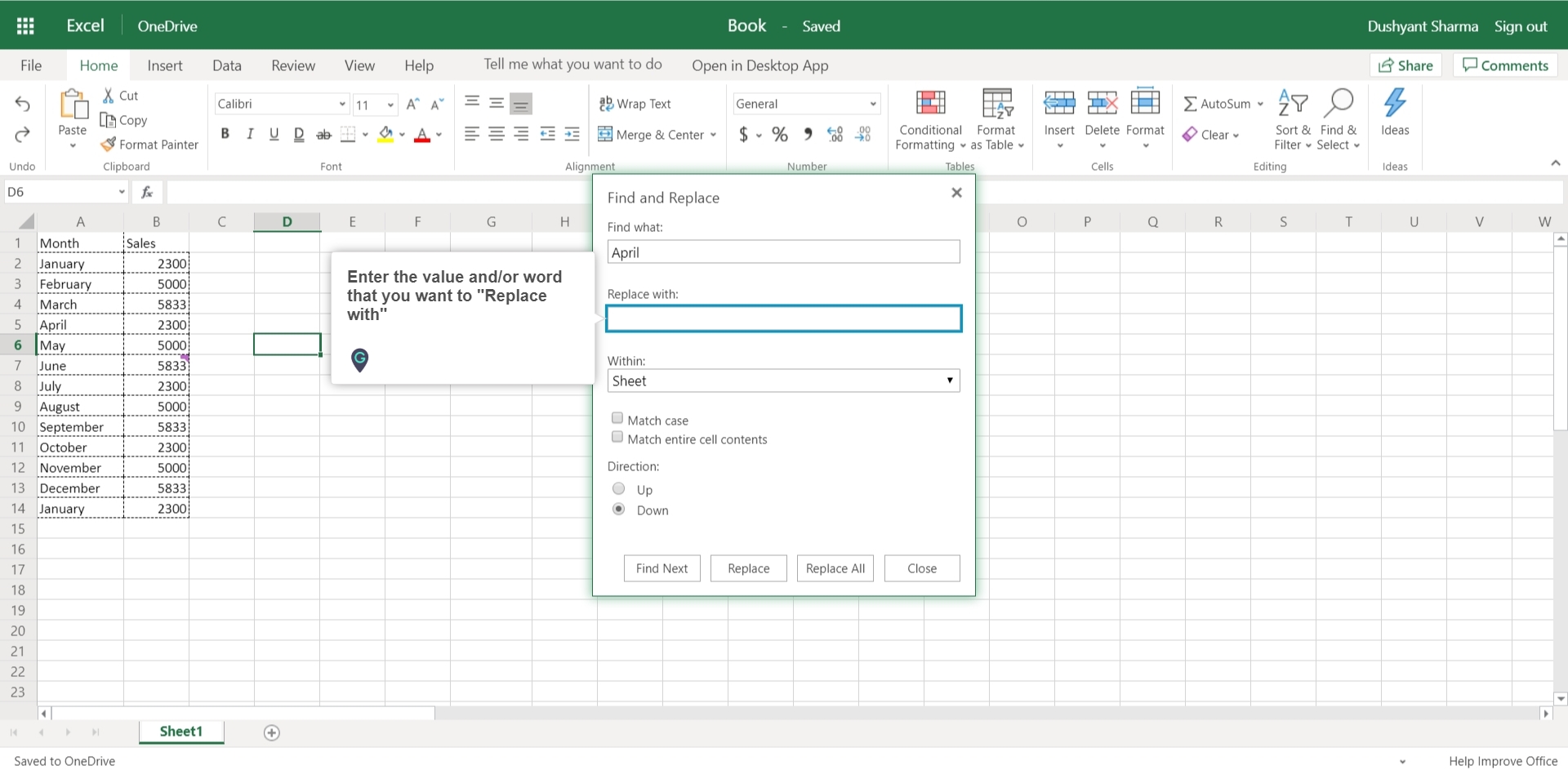 How to replace values or words in ms excel online a guide by myguide
