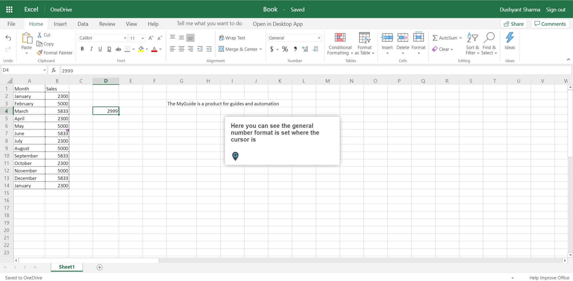 How to set a general number cell format in MS Excel Online | A Guide by ...