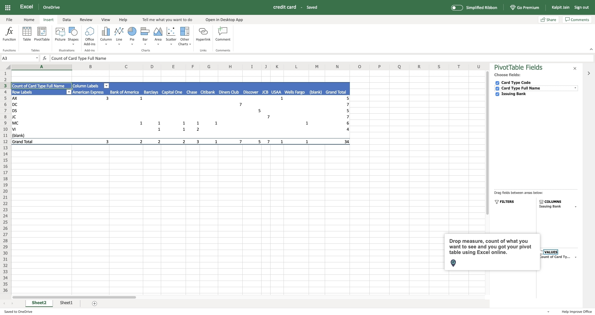 How to Create a Pivot Table in Excel Online