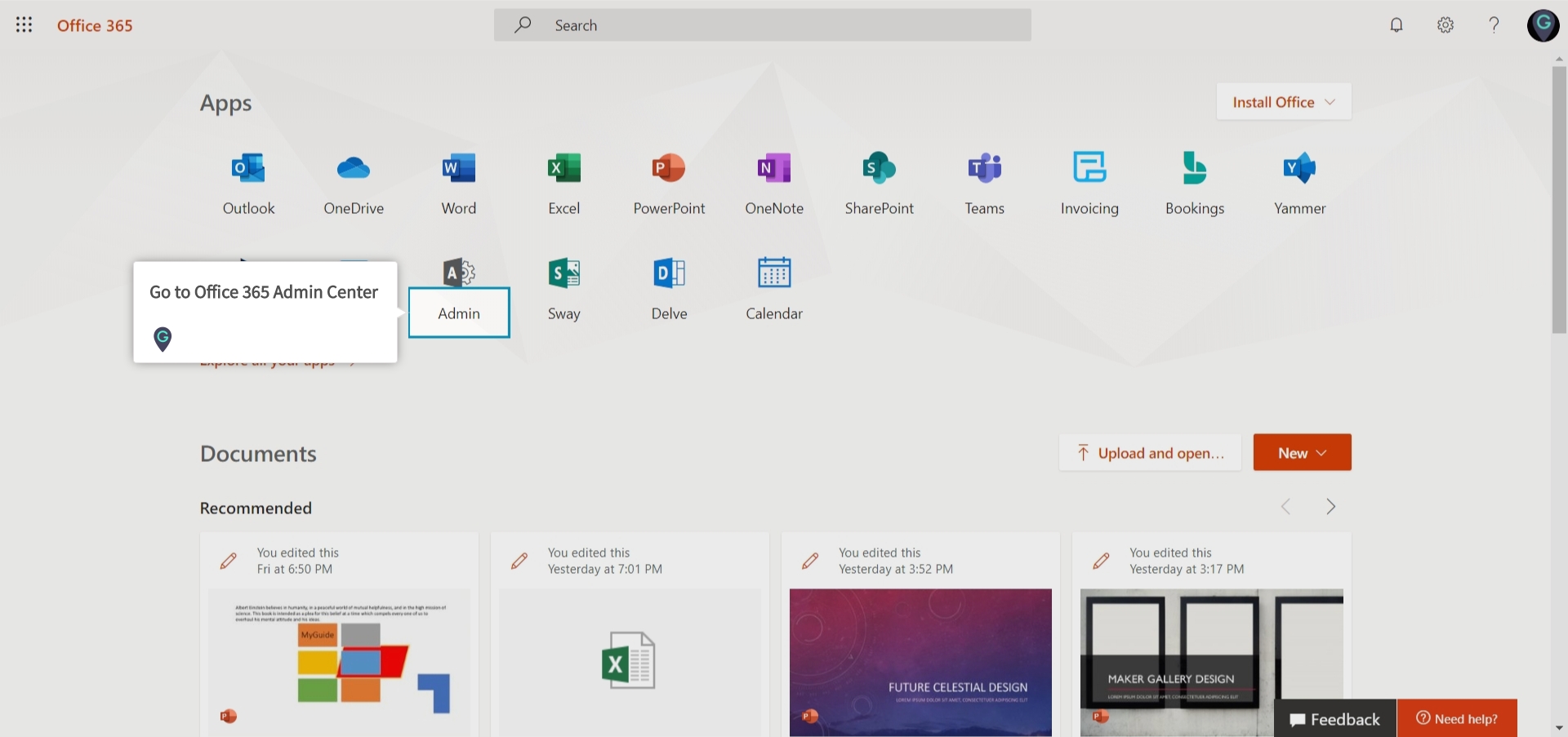 How to customize admin center's home page in Office 365 Admin Center