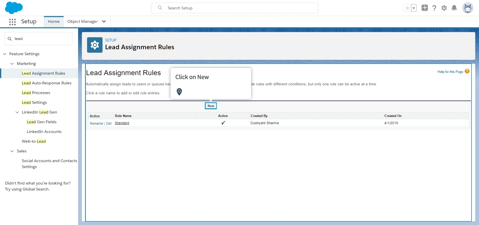 lead assignment rules salesforce lightning