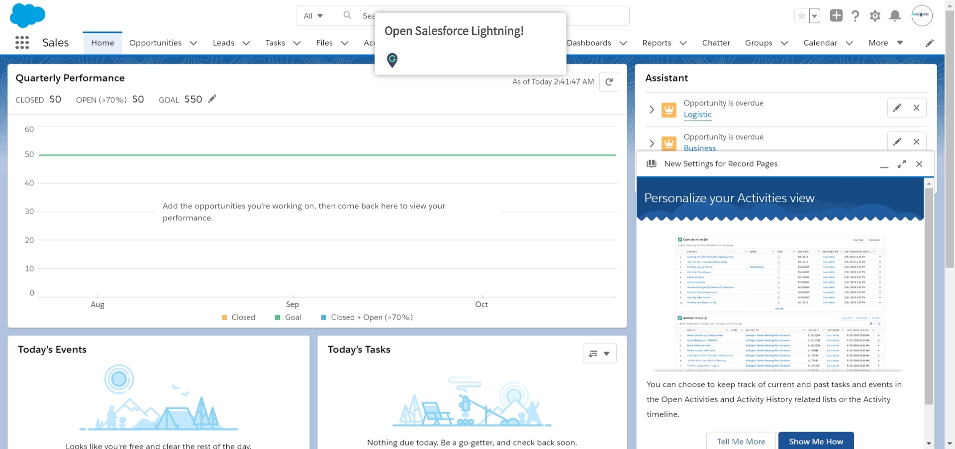 page layout assignment in salesforce lightning