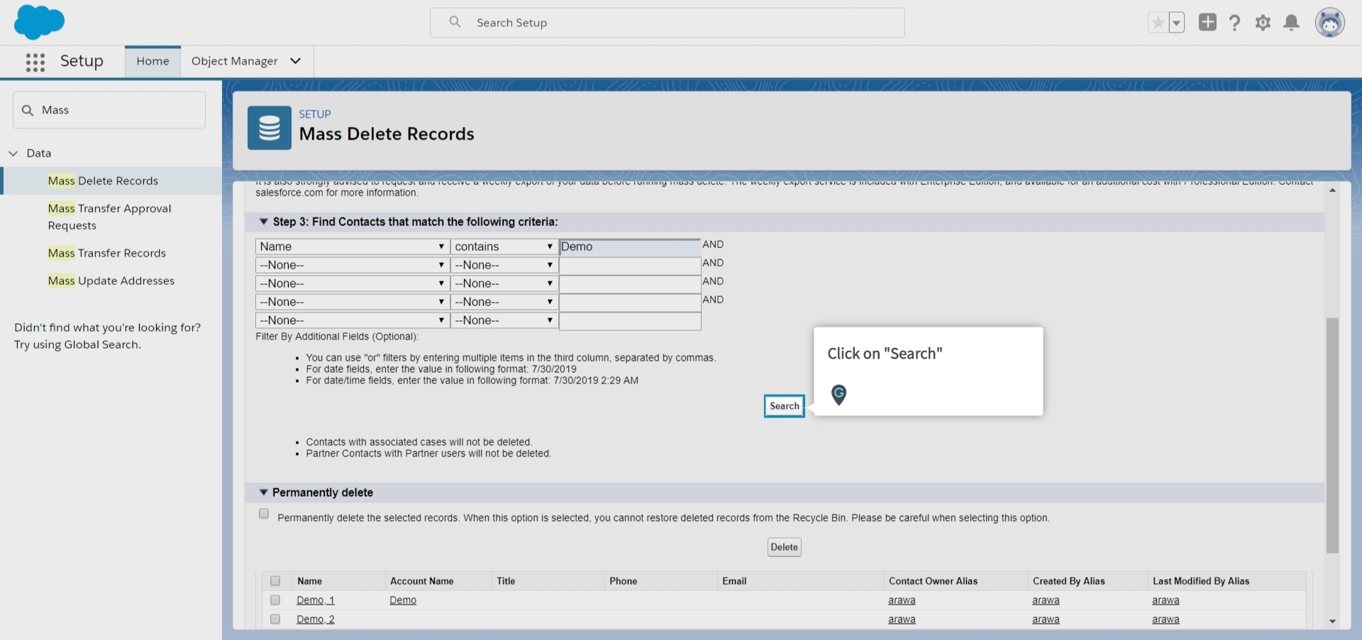 How to delete Mass Contacts in Salesforce Lightning A Guide by MyGuide