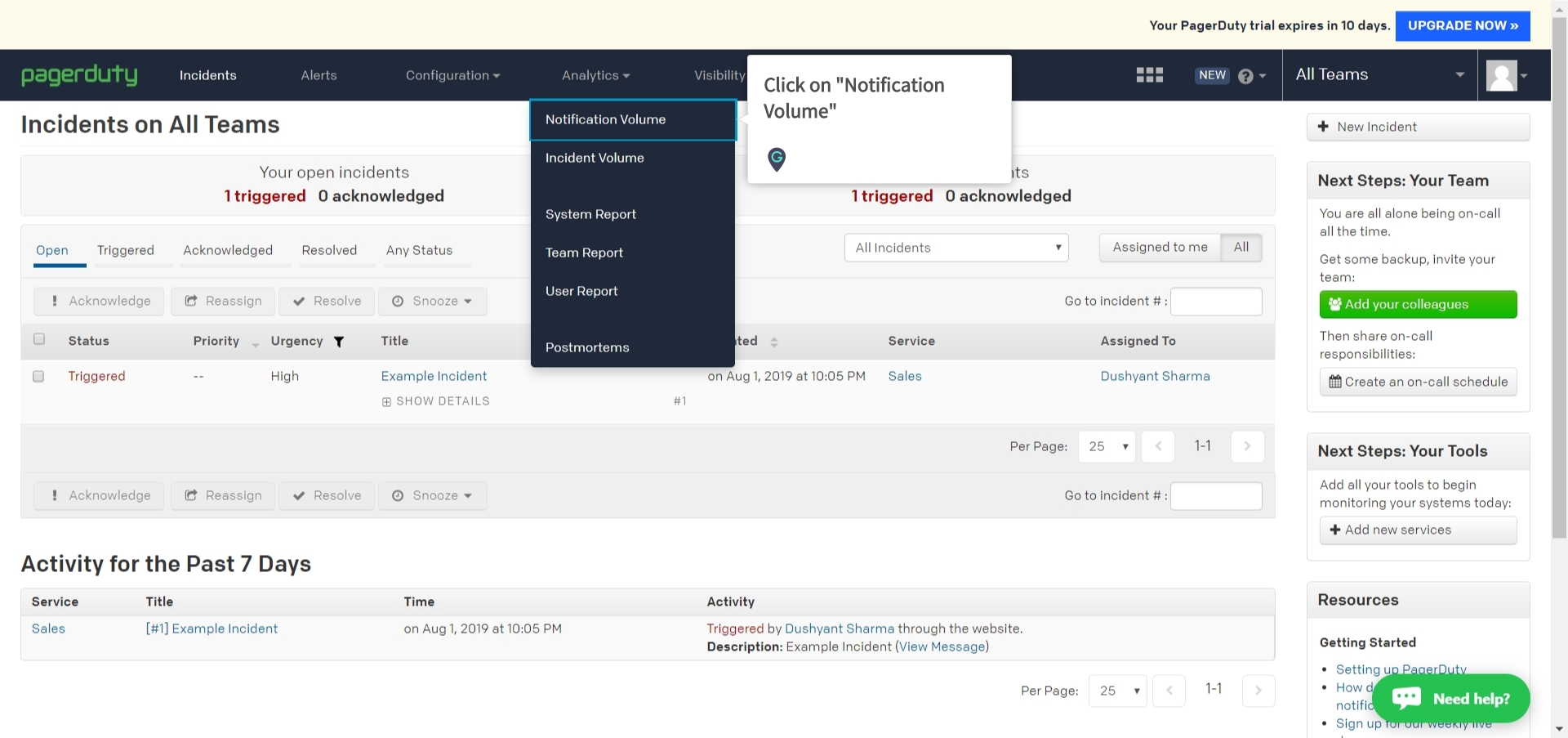 How to check notification reports systemwise for all teams on