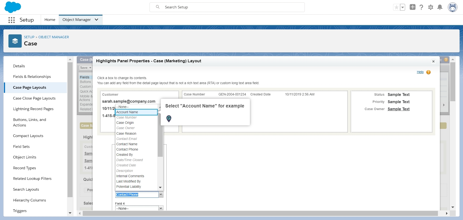 how-to-customize-highlights-panel-in-case-page-layout-in-salesforce