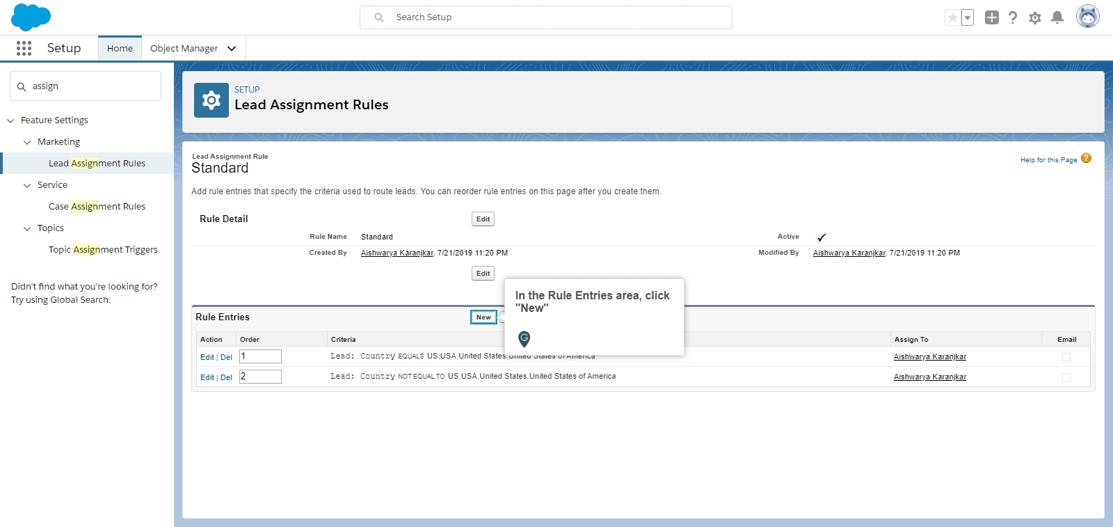 lead assignment rules salesforce lightning