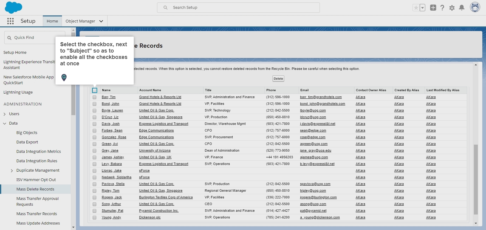 How to delete Mass Contacts in Salesforce Lightning A Guide by MyGuide