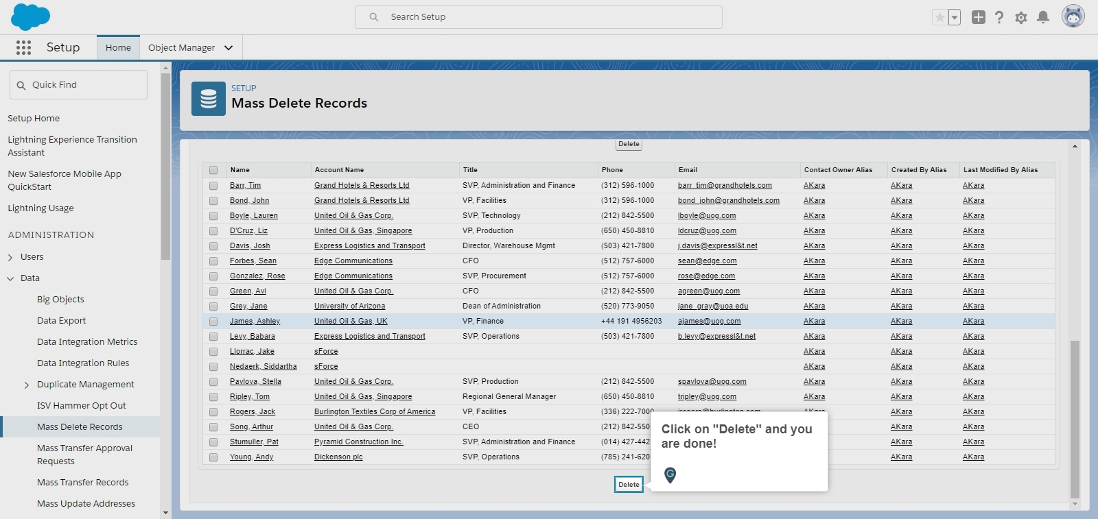 How to delete Mass Contacts in Salesforce Lightning A Guide by MyGuide