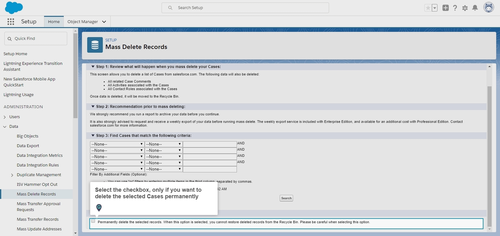 How to delete Mass Cases in Salesforce Lightning A Guide by MyGuide