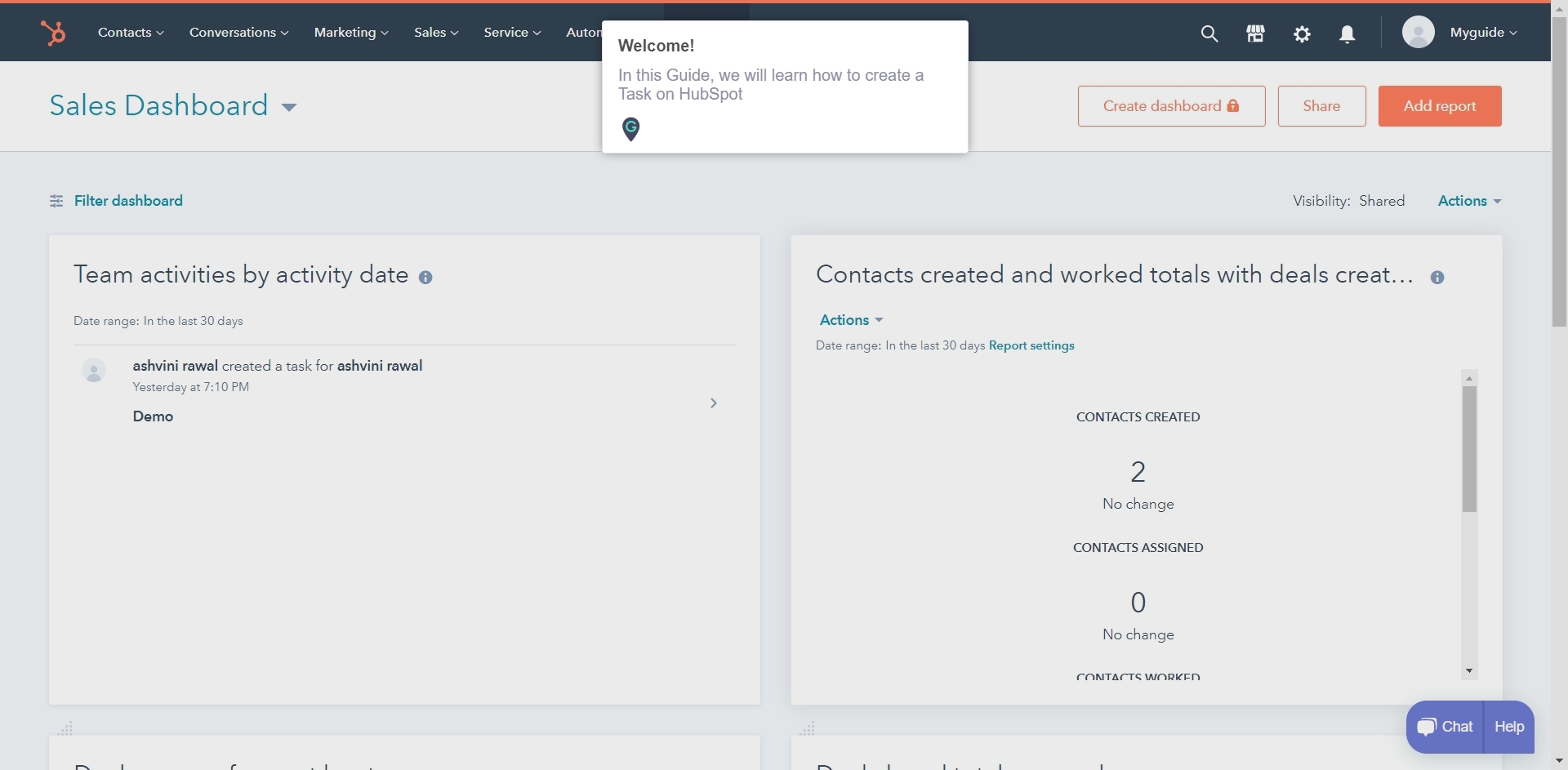 How to create a Task on HubSpot | A Guide by MyGuide