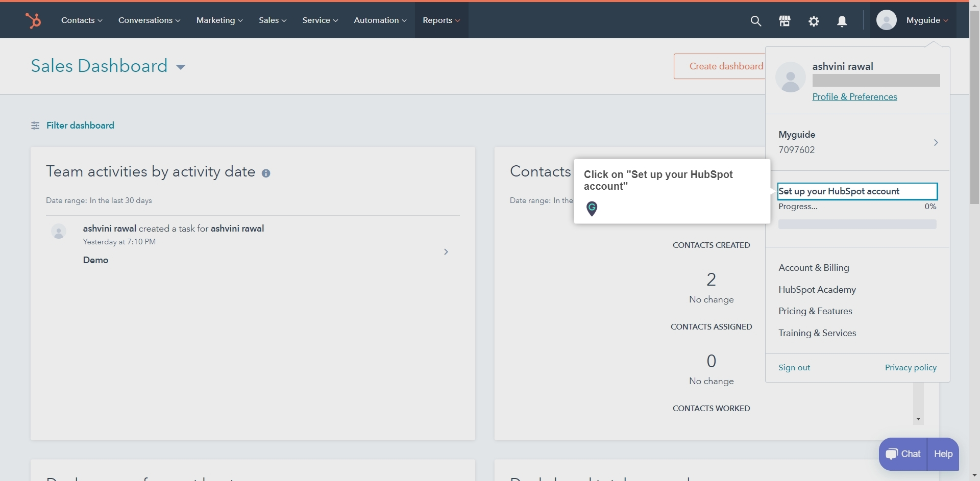 How to Setup your Account on HubSpot | A Guide by MyGuide