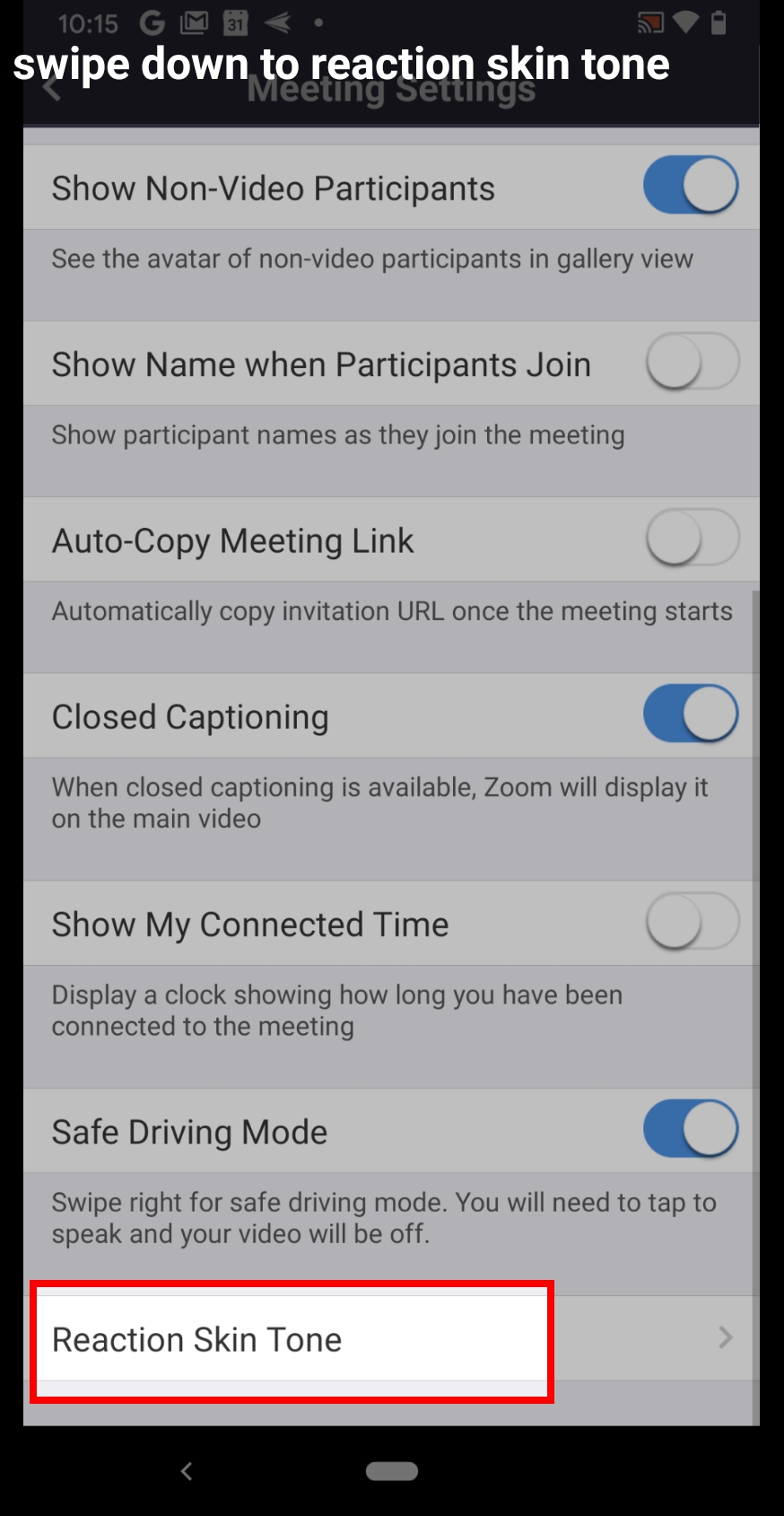 how to set reaction skin color in zoom that matches to your skin color