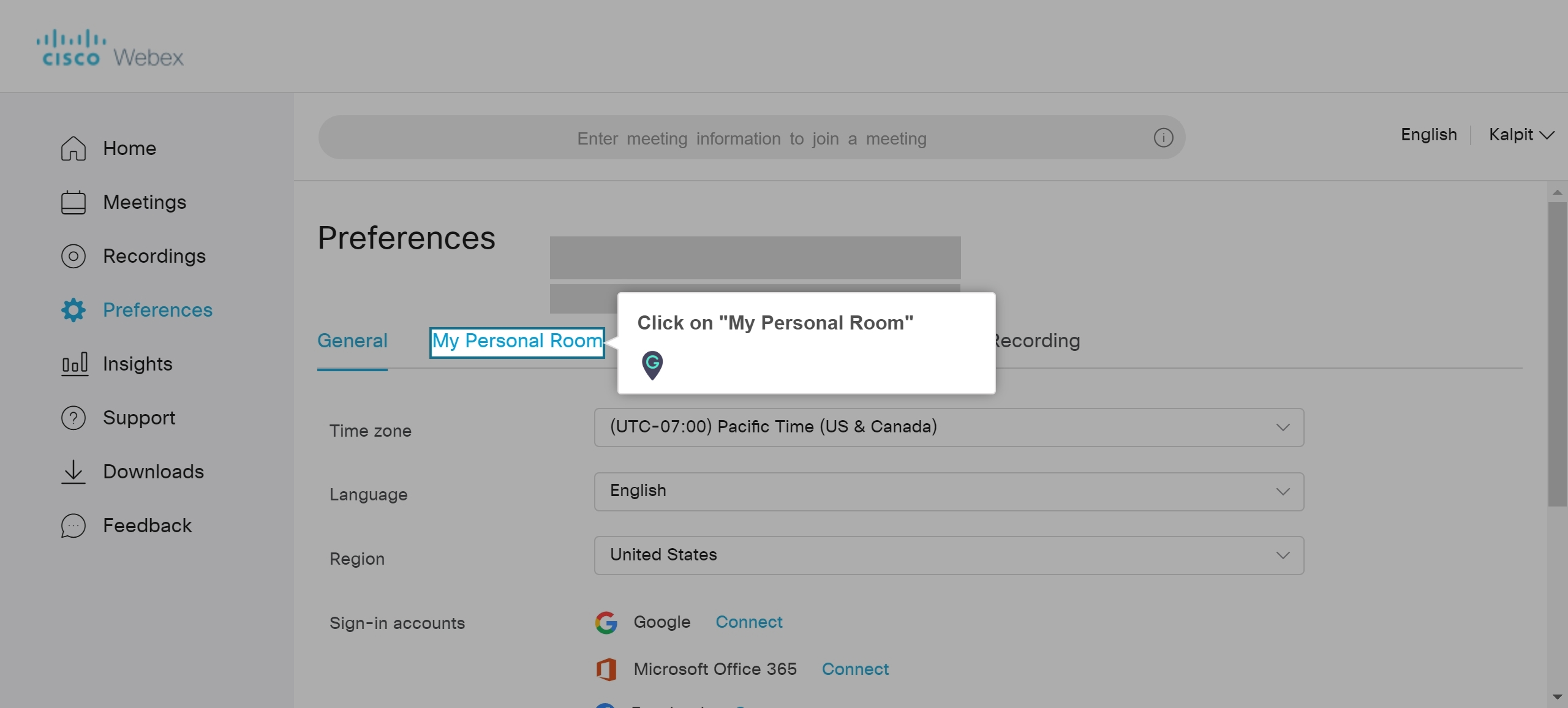 How to set up your personal room in Cisco Ex A Guide by MyGuide