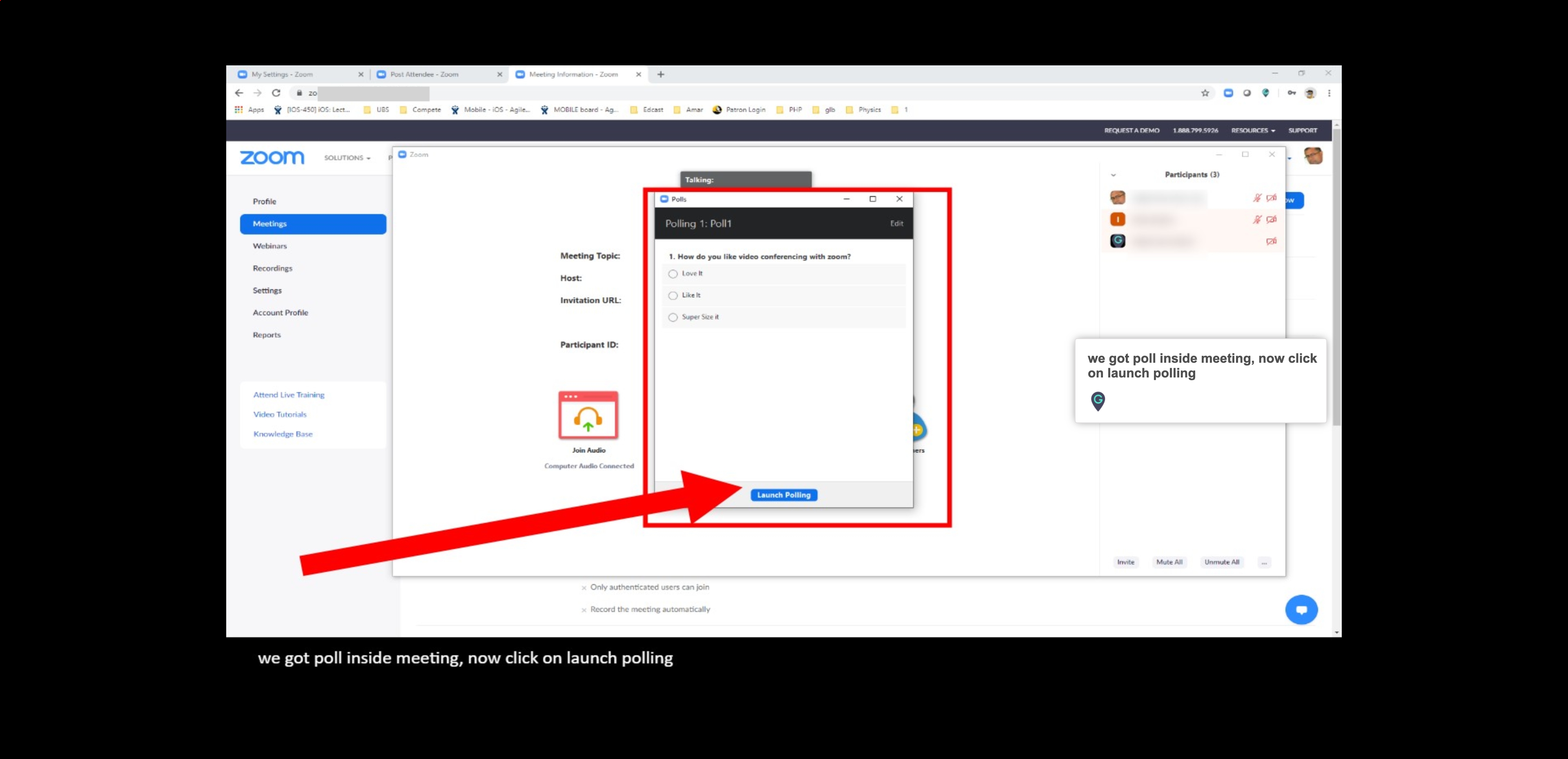 How to leverage amazing poll feature of zoom to ask questions and poll