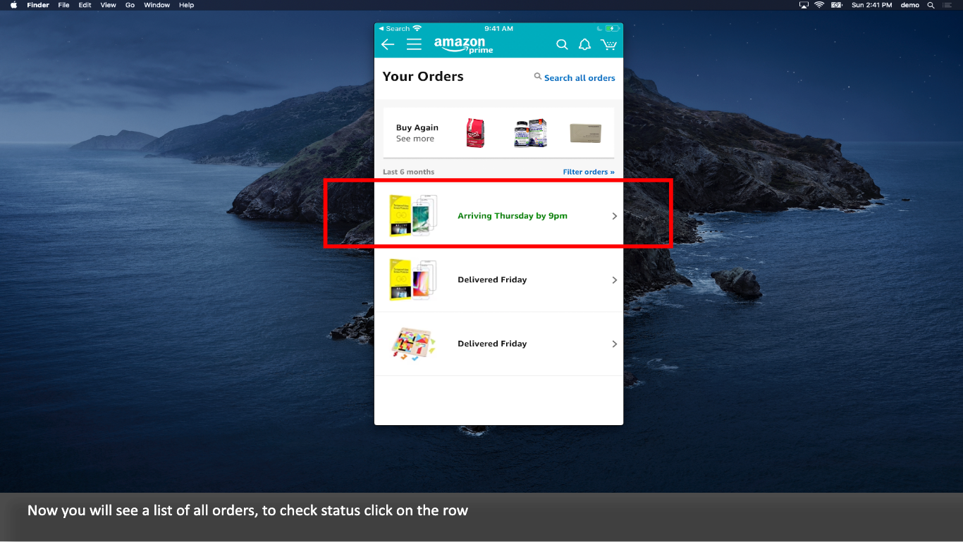 How to check your order and delivery status via Amazon iPhone App A