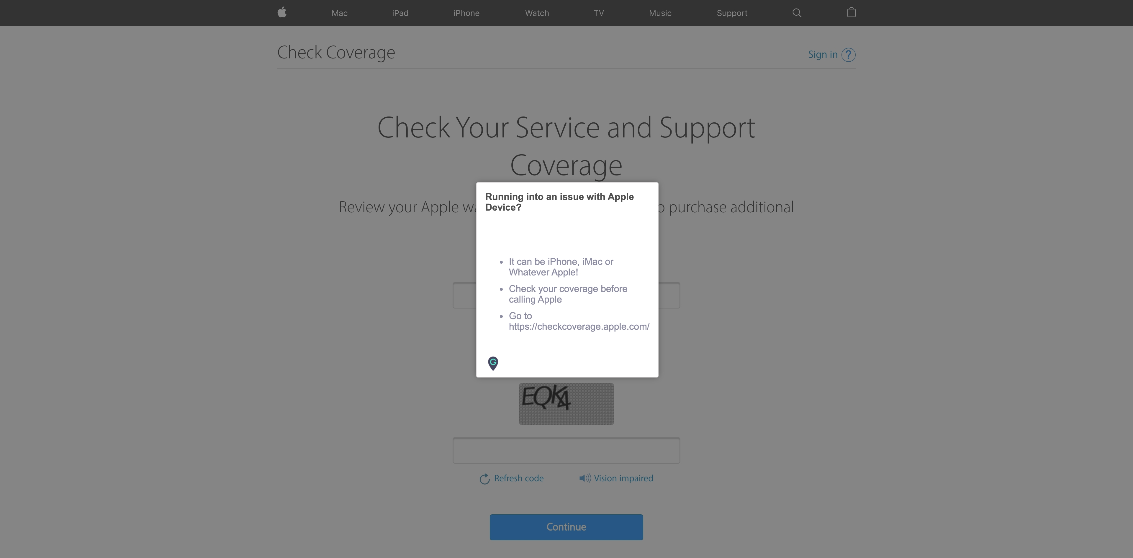 Apple Coverage Check - qateo44