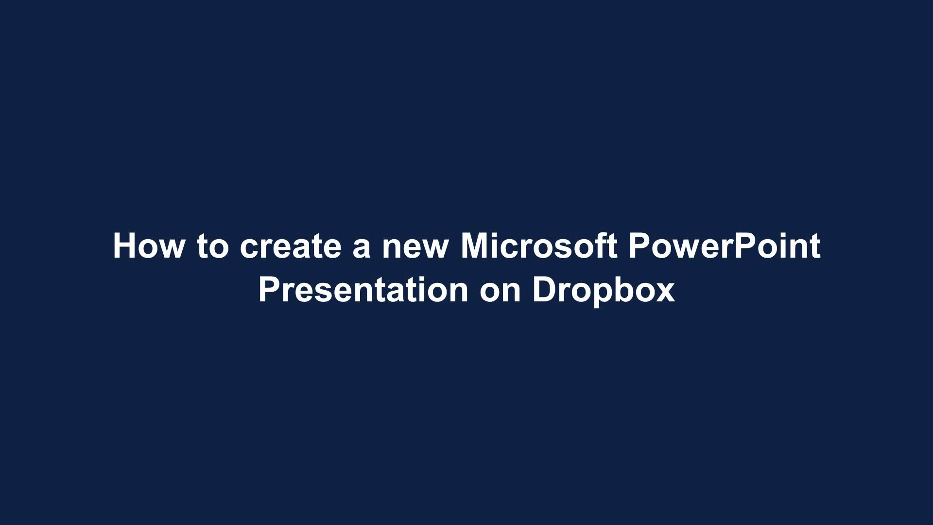 how to save a powerpoint presentation to dropbox