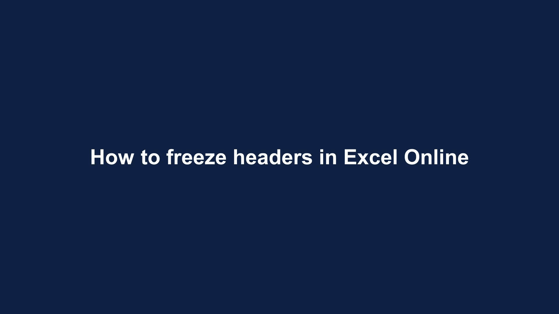 How To Freeze Second Column In Excel Online