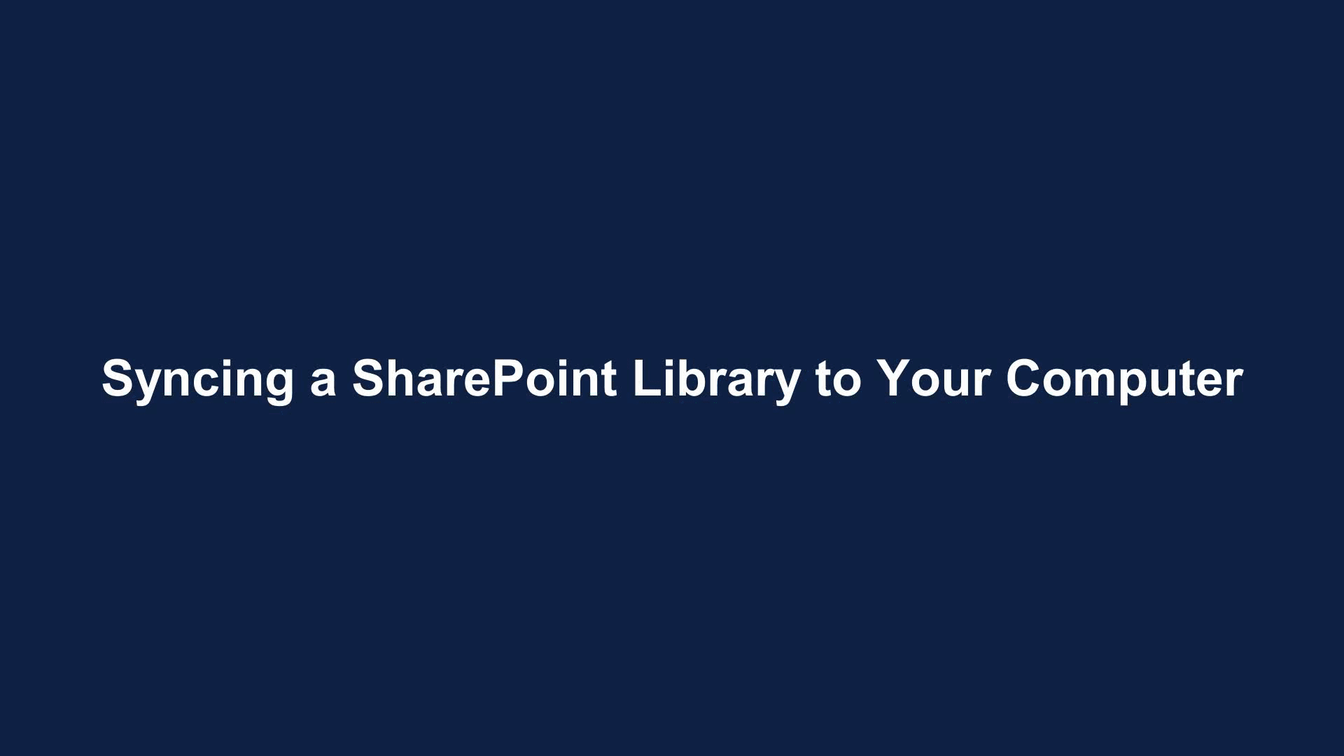 Syncing a SharePoint Library to Your Computer A Guide by MyGuide